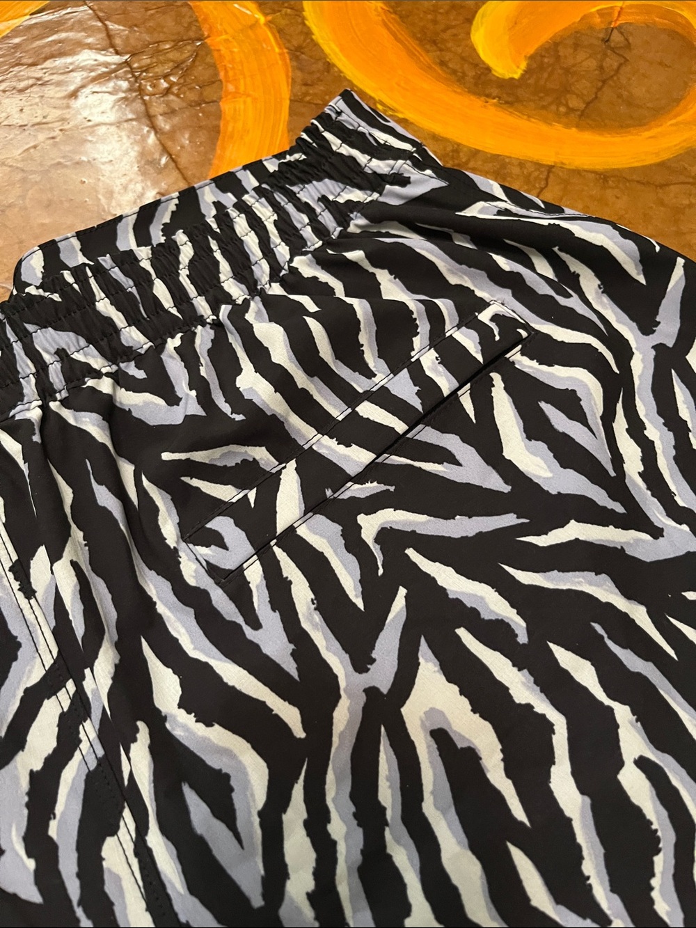2(X)IST "Sliq Silkie" Zebra Print Lined Swim Trunks size L  NWOT - Picture 3 of 7